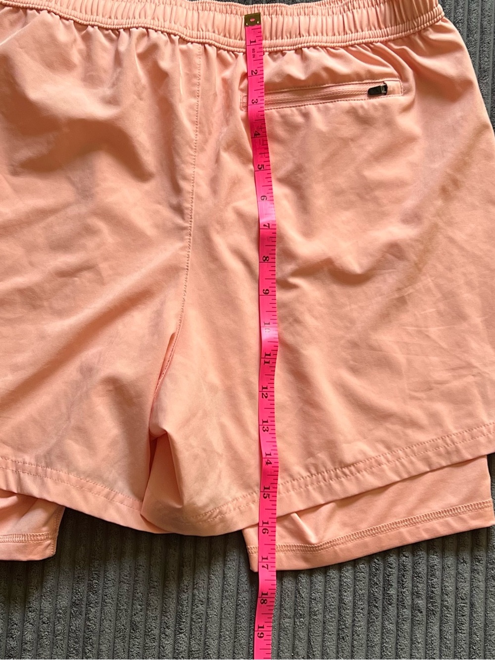 DSG Men’s Medium 2-in-1 Peach Running Shorts Lined Athletic Zip Pocket - Picture 7 of 10